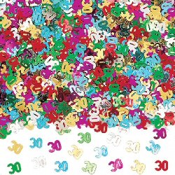 Numeral 30 Multi (Metallic) Confetti
