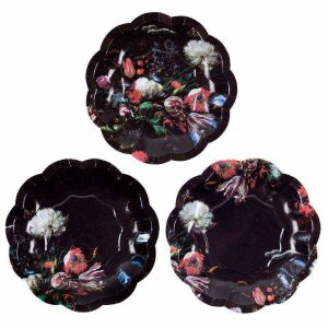 Black Party Porcelain Baroque Party Plates