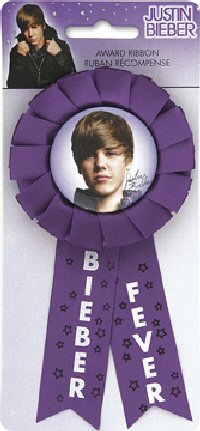 Justin Beiber Party Award Ribbon