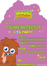 Moshi Monsters party supplies invites