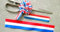 Red white and blue ribbon 45m x 40mm