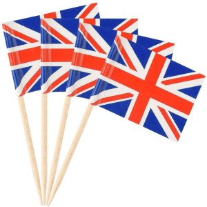 Union Jack Cake Toppers Sticks Picks Platinum Jubilee Food British Party UK