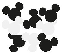 Mickey Mouse Black and White confetti