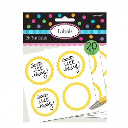 Candy Buffet Scalloped Labels Yellow