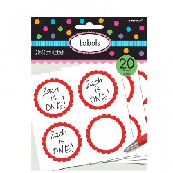 Candy Buffet Scalloped Labels Red