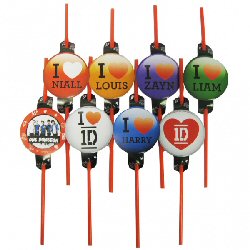 1D One Direction Drinking Straws