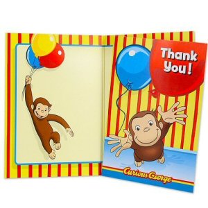 Curious George Party Thank You Cards