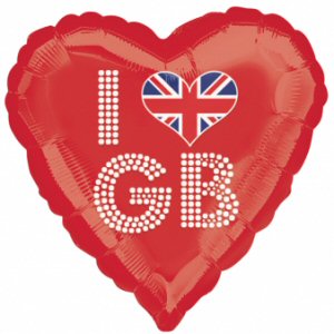 Great Britain I Love GB Red Foil Balloon