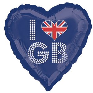 Great Britain I Love GB Blue Foil Balloon