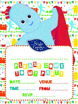 In The Night Garden party invites