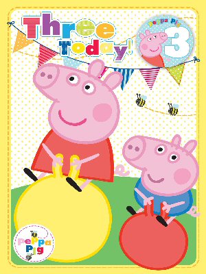Peppa Pig birthday card age 3