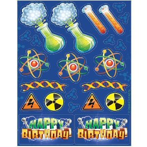 Mad Scientist Paper Party Supplies Stickers