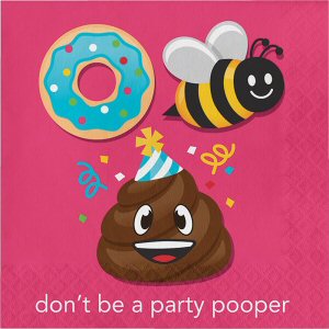 Happy Birthday Poop Emoji Party Napkins