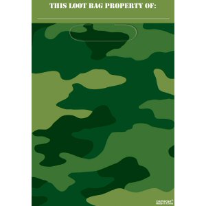 Camouflage Folded plastic Loot Bags