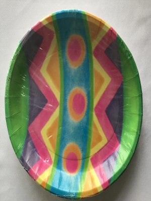 Egg shaped paper party plates