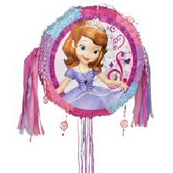 Sofia The First Drum Pull String Pop-Out Pinata. 19 inches Wide.