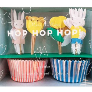 Easter Cupcake Kit, Meri Meri Hop Hop Hop Easter Cupcake Liners and Picks