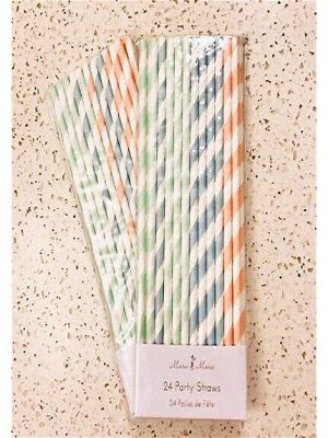Assorted Stripes Paper Party Straws