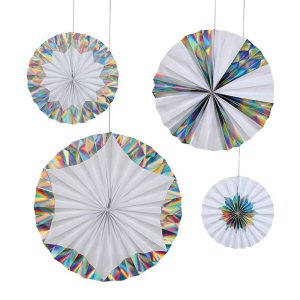 Giant Holographic Silver Foil Pinwheels