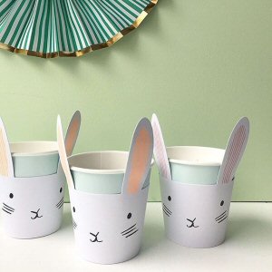 Meri Meri Pastel Paper Cups with Bunny Sleeves