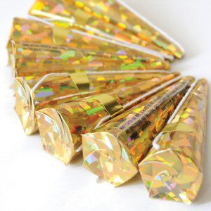 Gold Holographic Diamond Cone Poppers