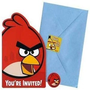 Angry Birds Party Invitations with Envelopes