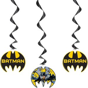 Batman Party Hanging Swirl Decorations