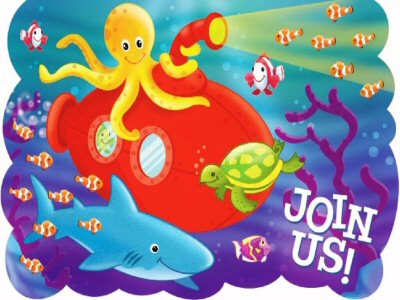 Deep Sea Fun Party Invitations with Envelopes