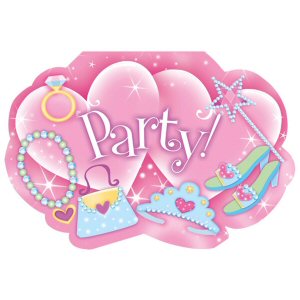 Princess Sparkle Party Invitations with Envelopes