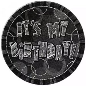 Glitz Black Jumbo Prismatic Birthday Badge