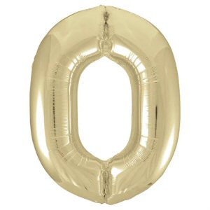 Champagne Gold Number 0 Shaped Foil Balloon