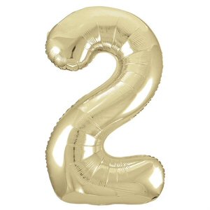 Champagne Gold Number 2 Shaped Foil Balloon