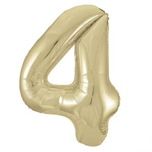 Champagne Gold Number 4 Shaped Foil Balloon