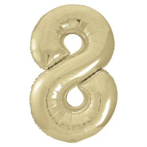 Champagne Gold Number 8 Shaped Foil Balloon