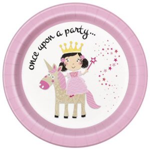 Once Upon A Party Pink Princess And Unicorn Party Plates