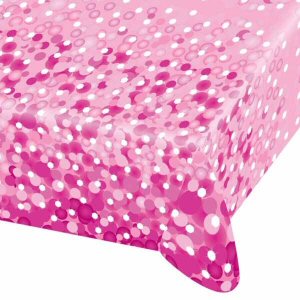 Pink Happy Birthday Plastic tablecover