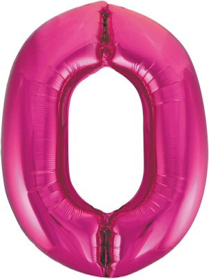 Pink Number 0 Shaped Foil Balloon