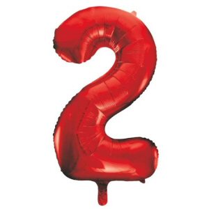 Red Number 2 Shaped Foil Balloon