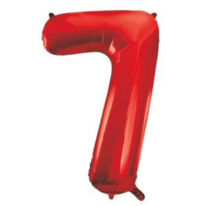 Red Number 7 Shaped Foil Balloon