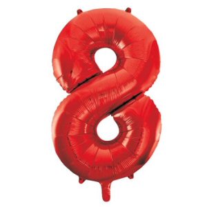 Red Number 8 Shaped Foil Balloon