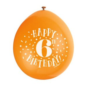 Happy 6th Birthday Latex Balloons