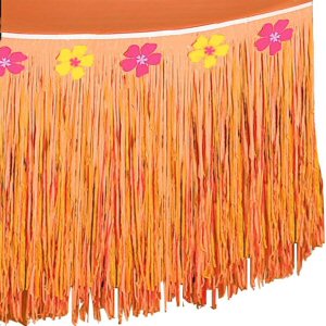 Hawaiian Luau Party Orange Tableskirt