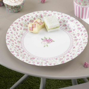 Vintage Style Paper Plates pretty floral vintage plates pink roses frills