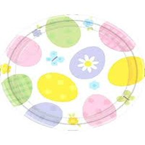 Easter Eggstravaganza round paper party plates