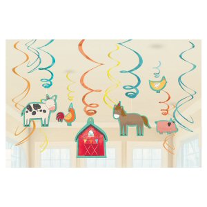 Barnyard Birthday Swirl Decorations