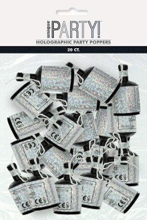 Black & Silver Glitz Holographic Poppers