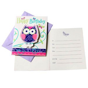 Owl Pal Birthday Invitations with envelopes