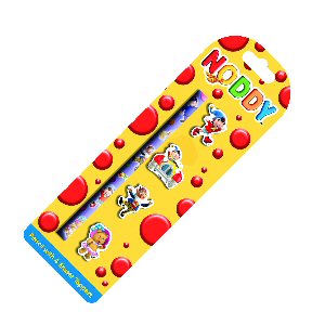 Noddy pencil with 4 Eraser Toppers