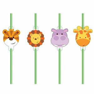 Jungle Friends party straws