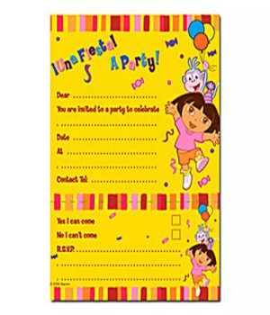 Dora Party Invitations Pad